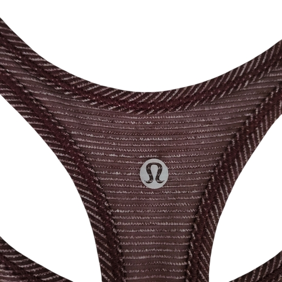 LULULEMON Heathered Dark Adobe Long Distance Racerback Tank size 8/10 - Picture 3 of 8